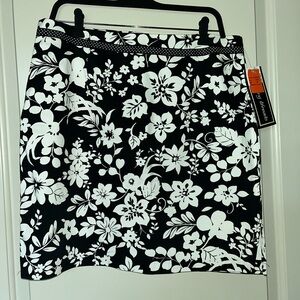 Floral Black and White Skirt